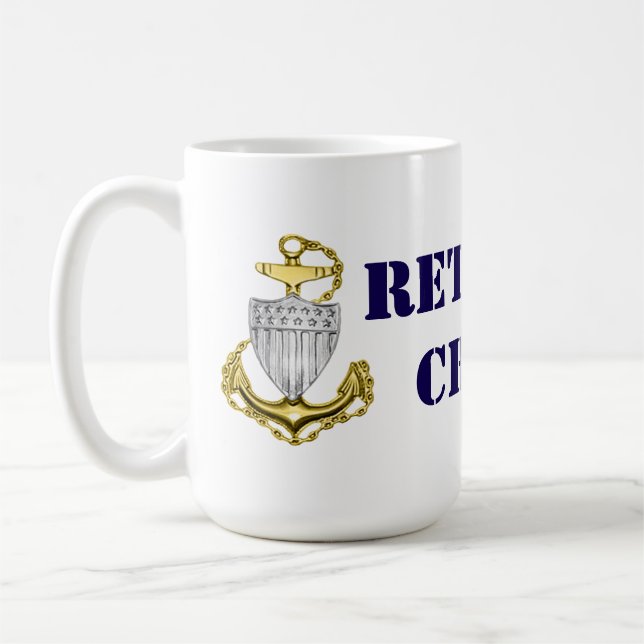 Caneca De Café Chefe da Guarda Costeira Aposentado (Esquerda)