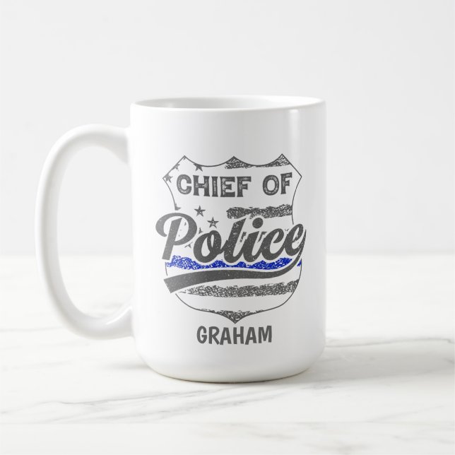 Caneca De Café Chefe de Polícia Personalizado do Escudo EUA (Esquerda)