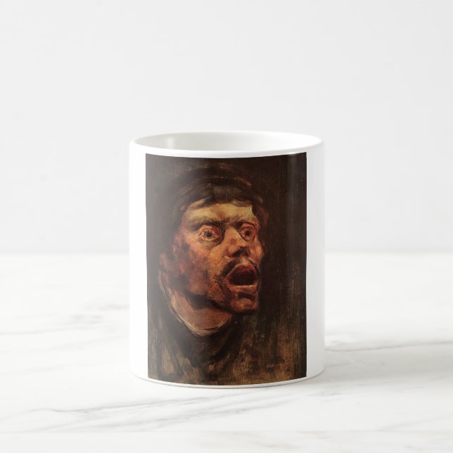 Caneca De Café Chefe de um Homem Irritado (Tristeza e Sofrimento) (Centro)