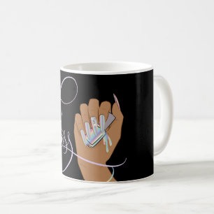 Caneca De Café Chefe de unha, técnico de unhas, unhas longas, Hol