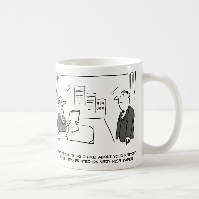 Caneca De Café Chefe diz que um relatório é impresso em papel leg (Direita)