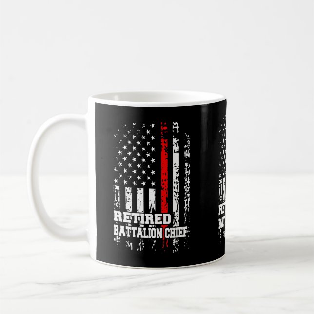 Caneca De Café Chefe do Batalhão Reformado Bombeiro Camisa Retire (Esquerda)