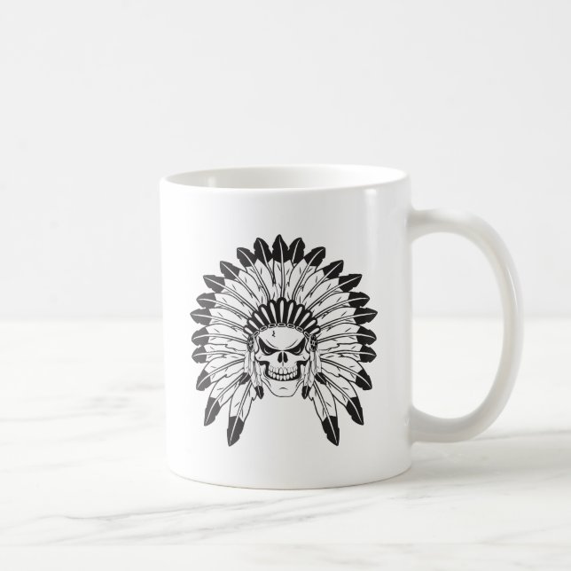 Caneca De Café Chefe do Crânio Indiano (Direita)