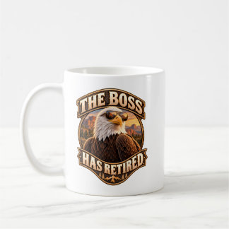 Caneca De Café Chefe Engraçado Aposentadoria Águia Americana Care