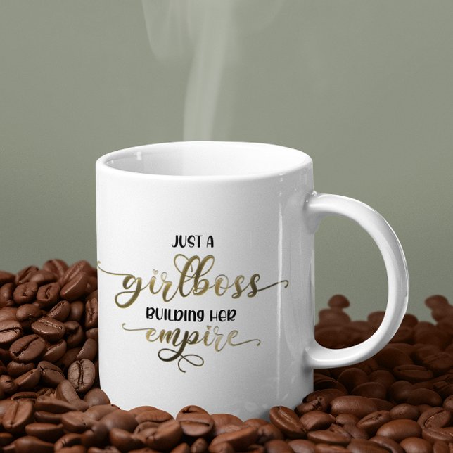 Caneca De Café Chefe Garota Construindo seu Dourado Script Impéri (Girl Boss Building Her Empire Gold Script Coffee Mug)