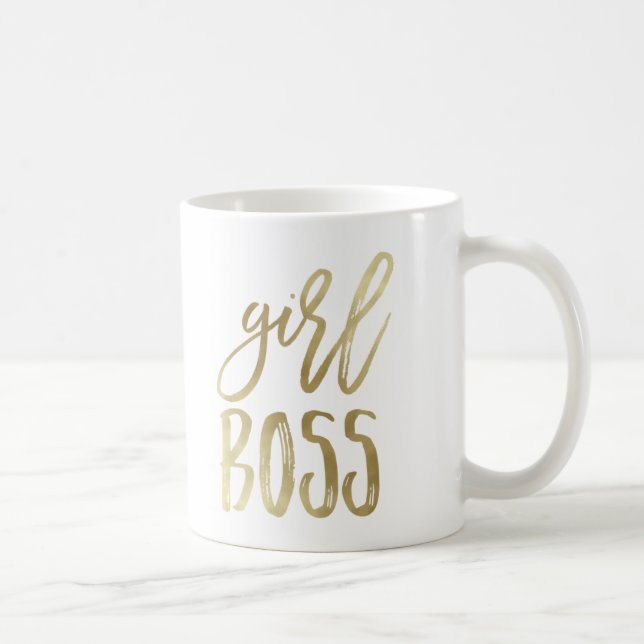 Caneca De Café Chefe Garota | Mug de café Dourado (Direita)
