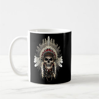 Caneca De Café Chefe Indiano De Cabeçalho Tribal Para Indígenas