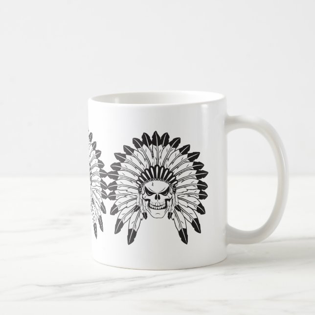 Caneca De Café Chefe Indiano do Crânio (Direita)