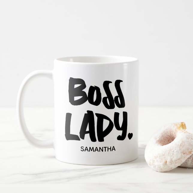 Caneca De Café Chefe Lady Business Proprietária Empreendedor (Com Donut)