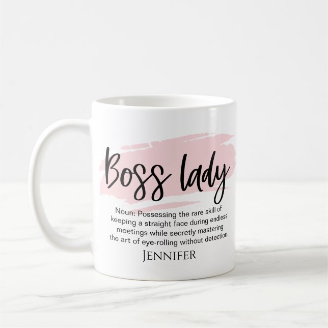 Caneca De Café Chefe Lady Funny Definição Personalizada (Esquerda)