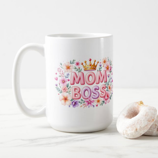 Caneca De Café Chefe Mãe (Com Donut)