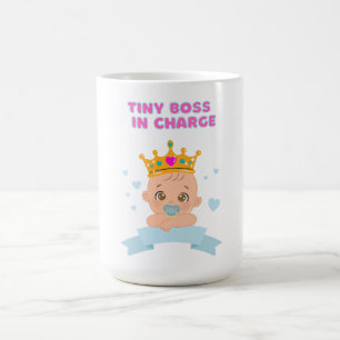 Caneca De Café Chefe Pequeno no comando - Toddler Engraçado Negri