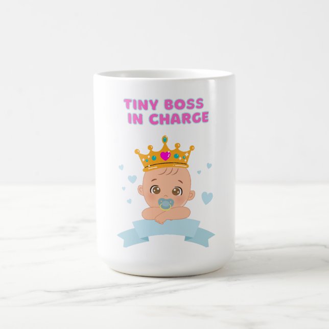 Caneca De Café Chefe Pequeno no comando - Toddler Engraçado Negri (Centro)