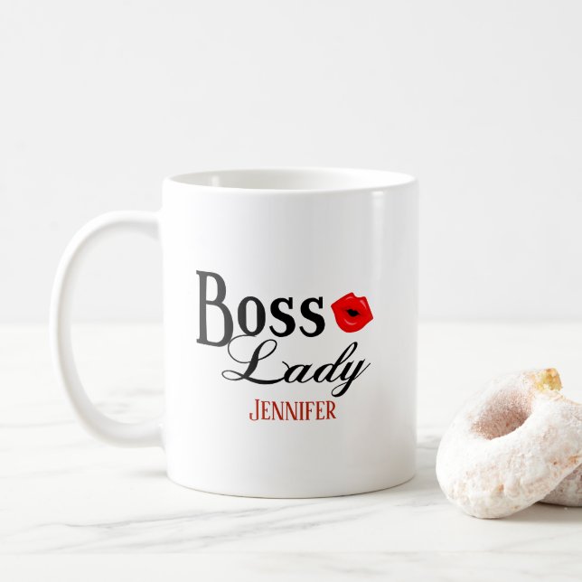 Caneca De Café Chefe Personalizado Lady Mug (Com Donut)