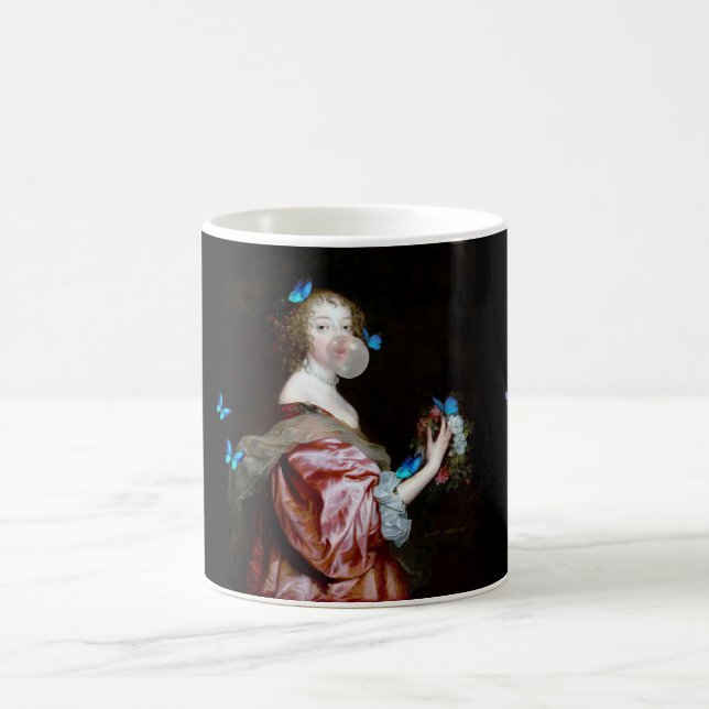 Caneca De Café Chegada inesperada de borboletas azuis (Centro)