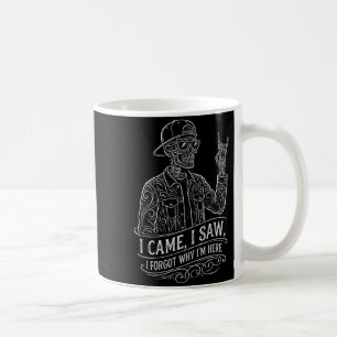Caneca De Café Cheguei vi esqueci esqueleto ditado engraçado brin