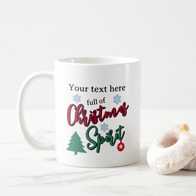 Caneca De Café Cheio De Espírito De Natal Personalizado (Com Donut)