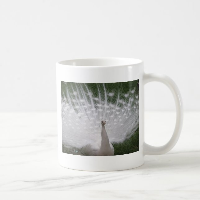 Caneca De Café Cheio de Pavão branco (Peafowl) (Direita)