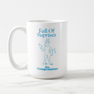 Caneca De Café "Cheio de Surpresas, Sem Compromissos" Por Billy S