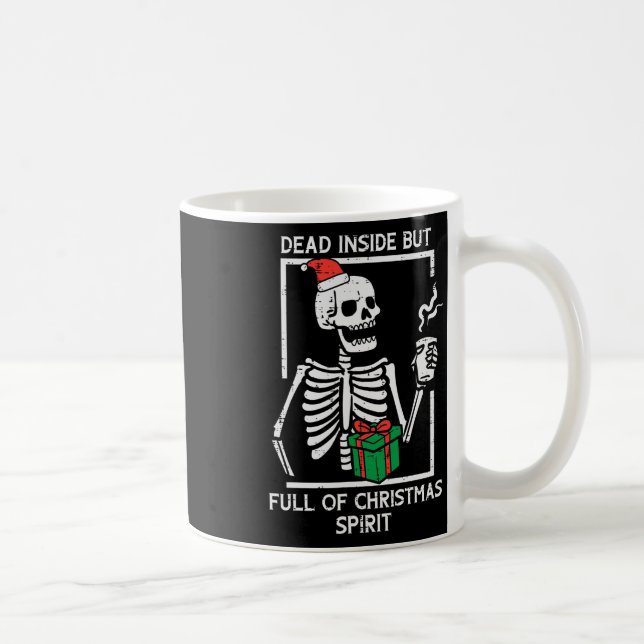 Caneca De Café Cheio morto Dentro Espírito Natal Esqueleto Xmas W (Direita)