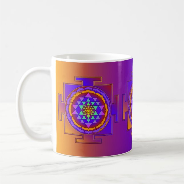 Caneca De Café cheio SRI YANTRA de cor + suas ideias (Esquerda)