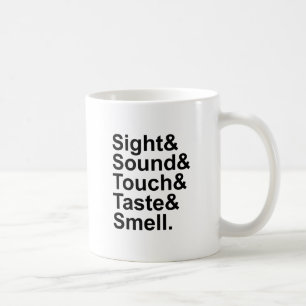 Caneca De Café Cheiro de toque de som panorâmico  Cinco sentidos