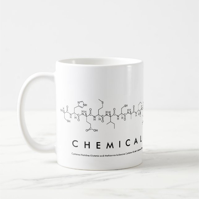 Caneca De Café ChemicalEngineering peptide name mug (Esquerda)