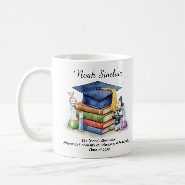 Caneca De Café 🎓Chemist’s Triumph Graduation Mug (Esquerda)