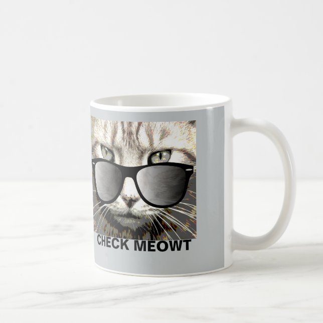 Caneca De Café Cheque Meowt, Cat Coffee Mug, (Direita)
