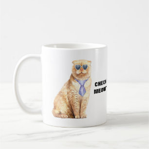 Caneca De Café Cheque o Gato de Cabra com Óculos de Sol e Engraça