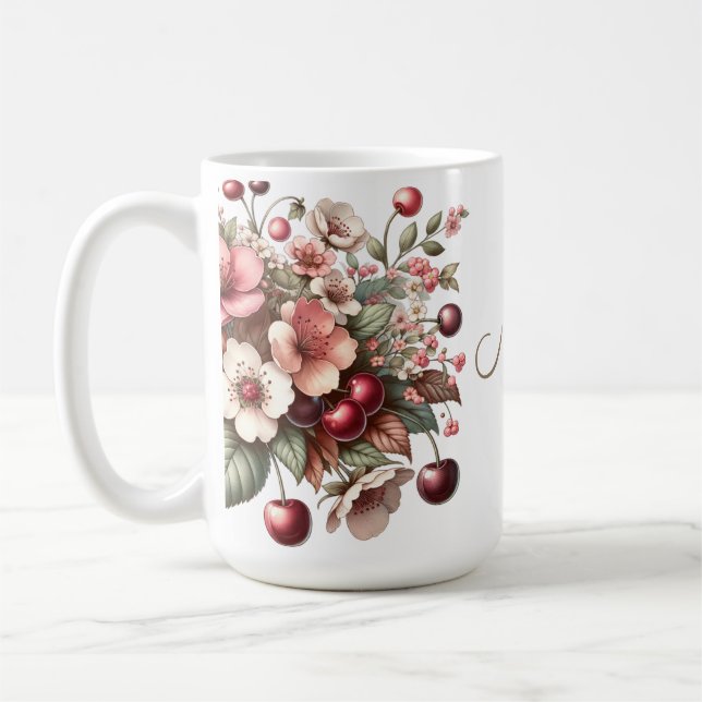 Caneca De Café Cherry Blossom Floral Birday (Esquerda)