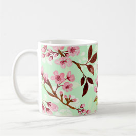 Caneca De Café Cherry Blossomo Mint Fundo Café Mug