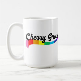Caneca De Café Cherry Grove Fire Island NY logotipo arco-íris LGB