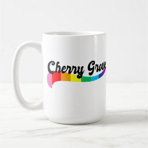 Caneca De Café Cherry Grove Fire Island NY logotipo arco-íris LGB