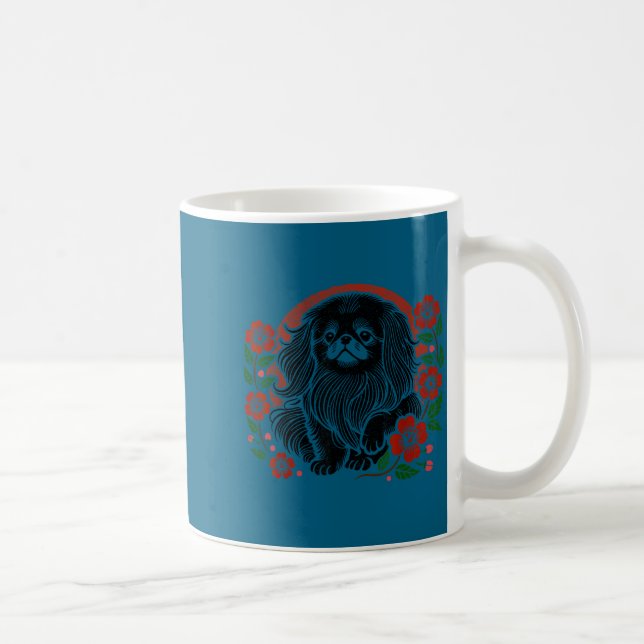 Caneca De Café Cherry Pekingese Blossoms Floral Dog Japanese Laug (Direita)