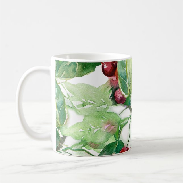 Caneca De Café Cherry Seamless Pattern (Esquerda)