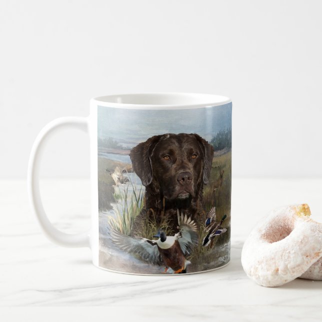 Caneca De Café Chesapeake Bay Retriever, Arte (Com Donut)