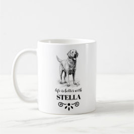 Caneca De Café Chesapeake Bay Retriever Nome personalizado do cão