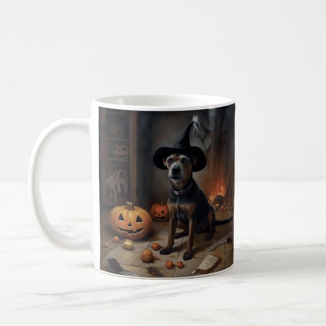Caneca De Café Chesapeake Bay Terrier Pumpkins Halloween Ascarado (Esquerda)