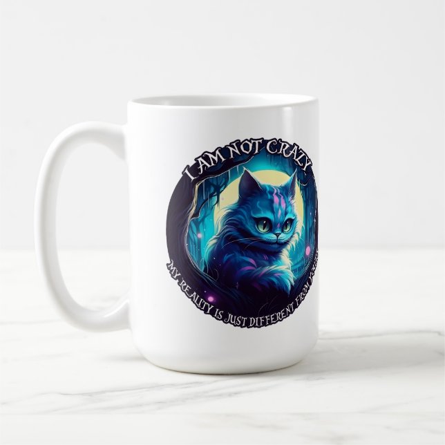 Caneca De Café Cheshire Cat. Eu não sou louco (Esquerda)
