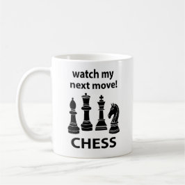 Caneca De Café Chess Assista Meu Próximo Chess