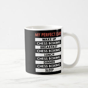 Caneca De Café Chess Boxando Minha Rotina do Dia do Jogador Perfe