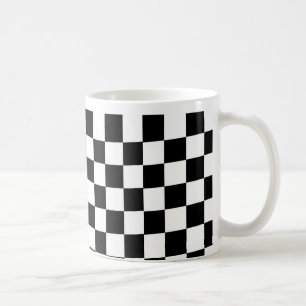 Caneca De Café Chess checkered race padrão preto branco