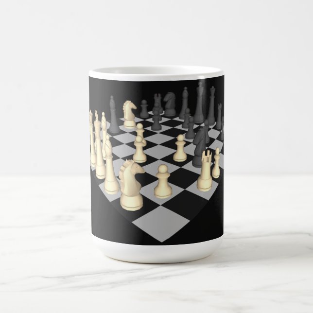 Caneca De Café Chessboard com peças de xadrez - Mug personalizado (Centro)