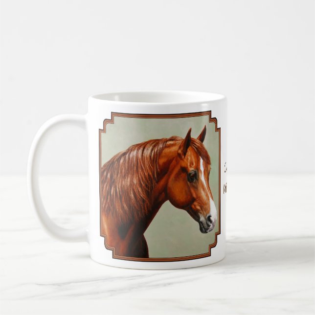 Caneca De Café Chestnut Morgan Horse Portrait (Esquerda)