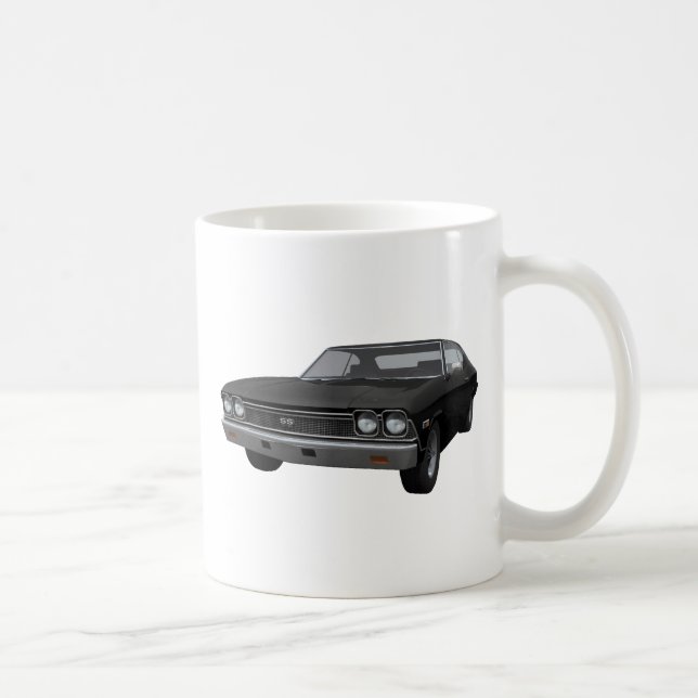 Caneca De Café Chevelle 1968 SS: Revestimento preto (Direita)