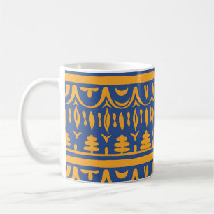 Caneca De Café Chevron Africano: Padrão Étnico Tribal