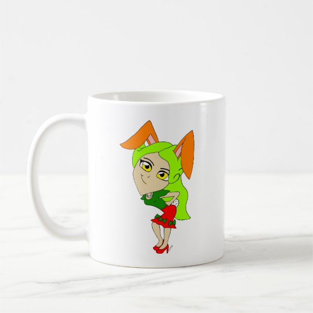 caneca de café chibi bunnygirl (Esquerda)