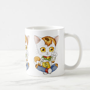 Caneca De Café Chibi Maneki Neko