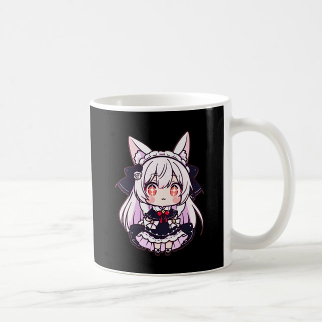 Caneca De Café Chibi Neko Gótico Lolita (Direita)